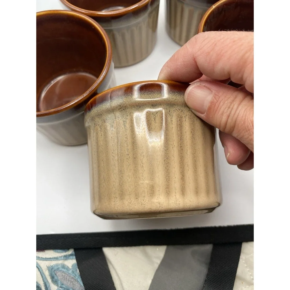 VTG Sango Brown Ceramic Ramekins